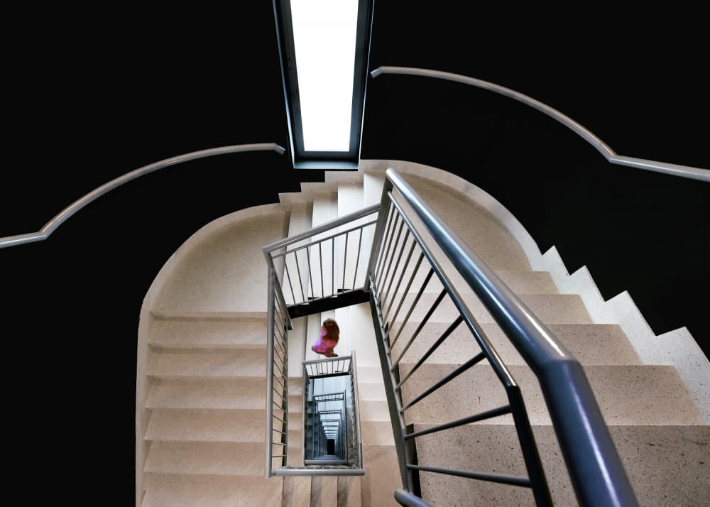 Dramatic Spiral Staircase by Jorge Pimenta — canvas wall art