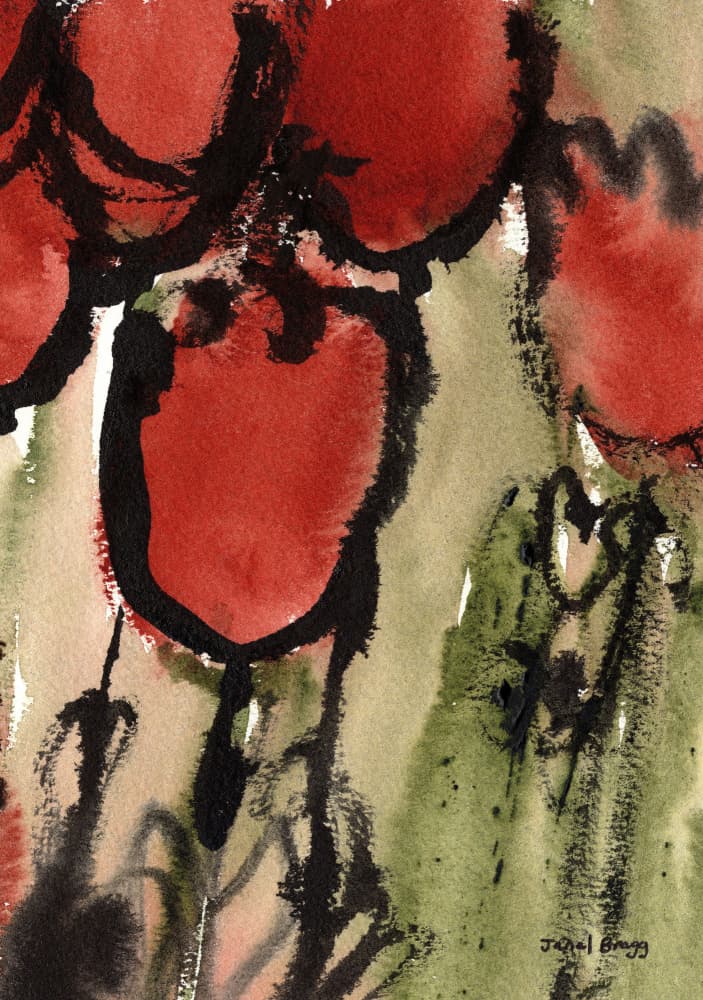 Red Tomato Abstract by Janel Bragg — canvas wall art