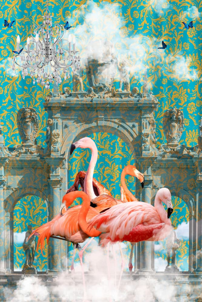 Pink Flamingos Grand Arch by Sue Skellern — canvas wall art