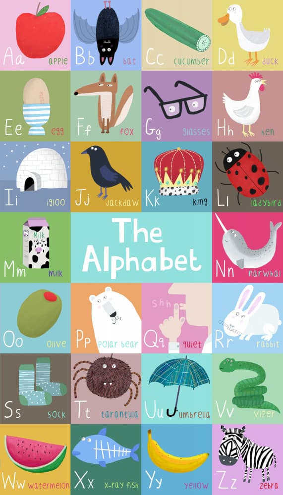 Playful Kids Alphabet by Carla Daly — canvas wall art