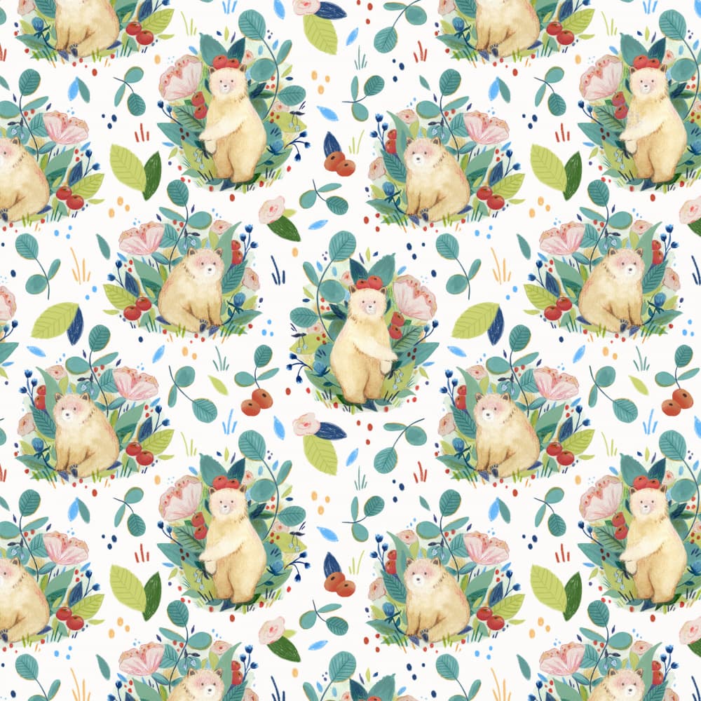 Whimsical Bear Cubs by Julie Lesouef — canvas wall art
