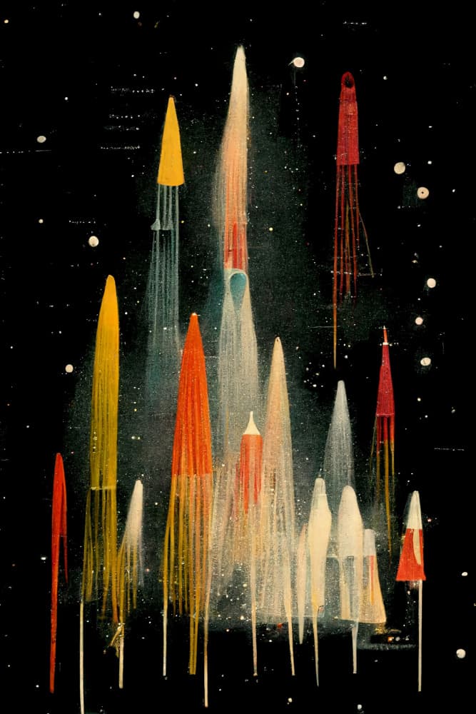 Rocket Symphony by Treechild — canvas wall art