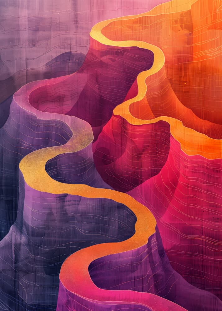 Winding Golden Canyon River by Justyna Jaszke — canvas wall art