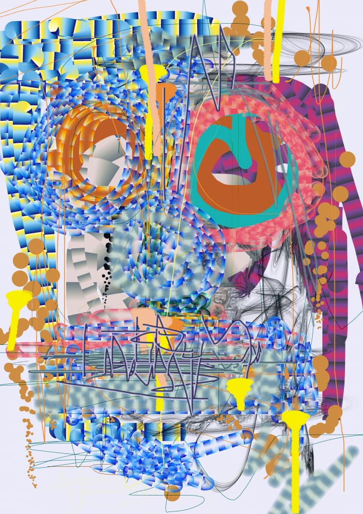Vibrant Abstract Geometry by Lembayung senja studio [Vintage Poster] — canvas wall art