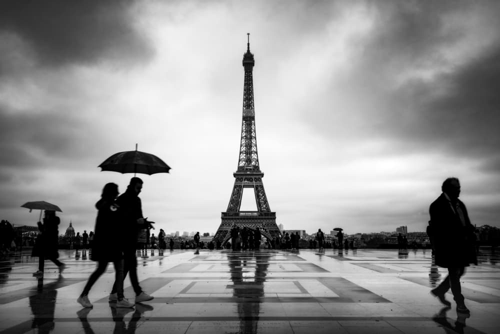 Eiffel Tower Rainy Reflection by Andrei Ionut Dascalu — canvas wall art
