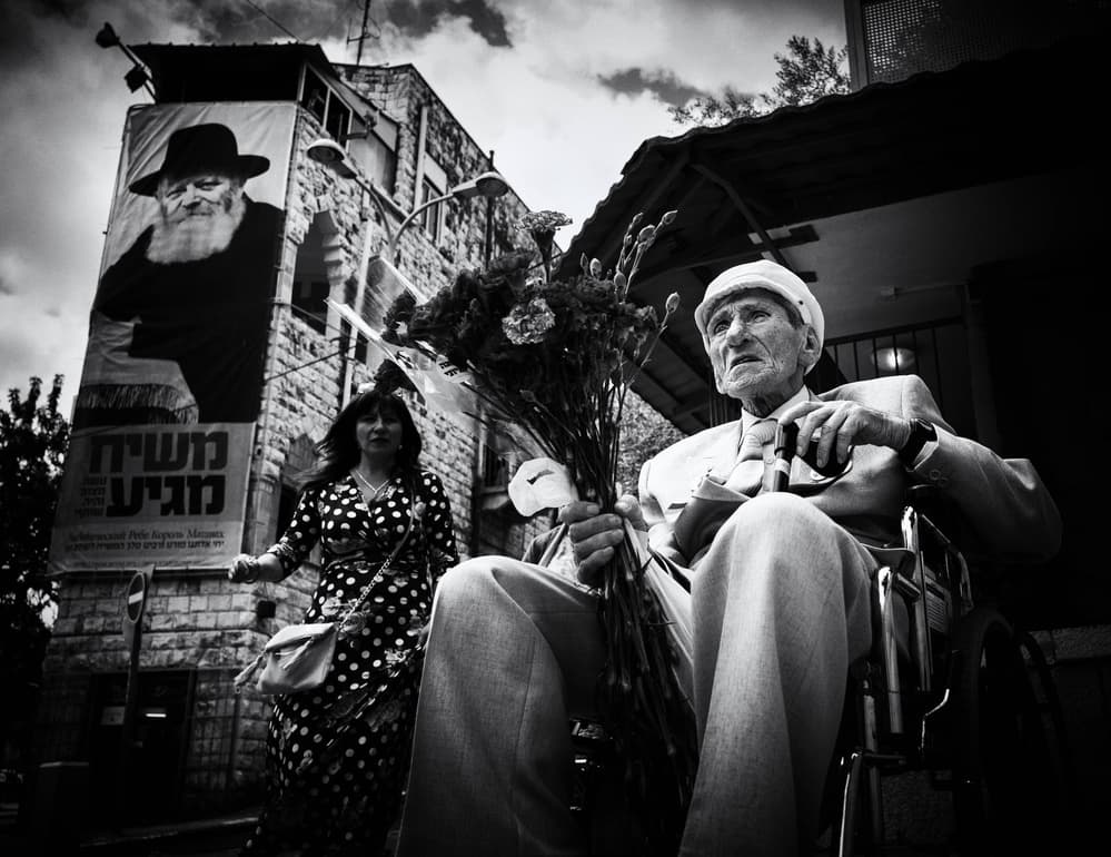 Old Man Jerusalem Street by Yuri Shepelev — canvas wall art