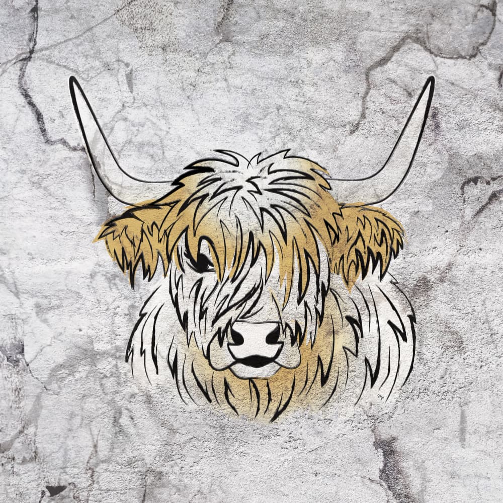 Highland Cow Portrait by Martina — canvas wall art