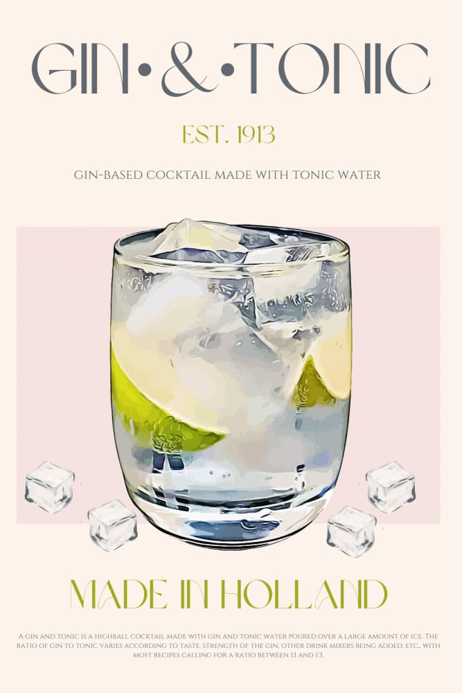 Classic Gin And Tonic by Nazma Khokhar — canvas wall art