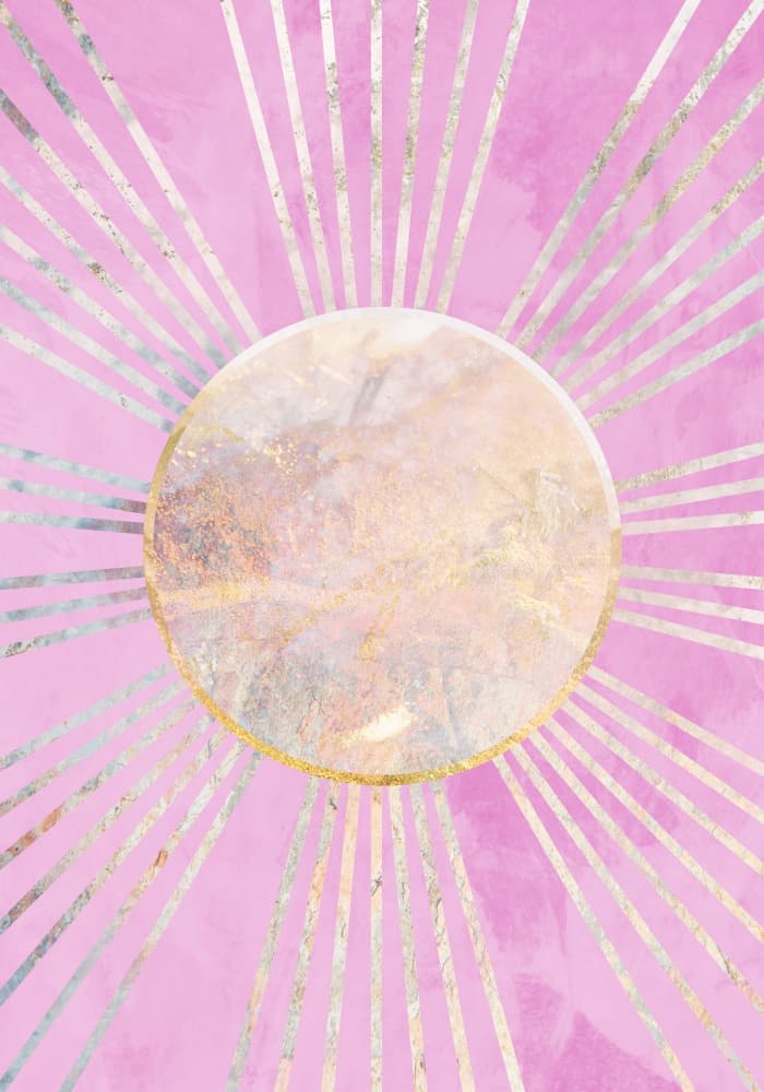 Rose Gold Sunburst by Sarah Manovski — canvas wall art