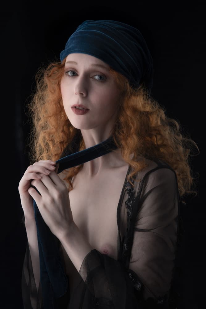 Enigmatic Redhead Portrait by Jan Slotboom — canvas wall art