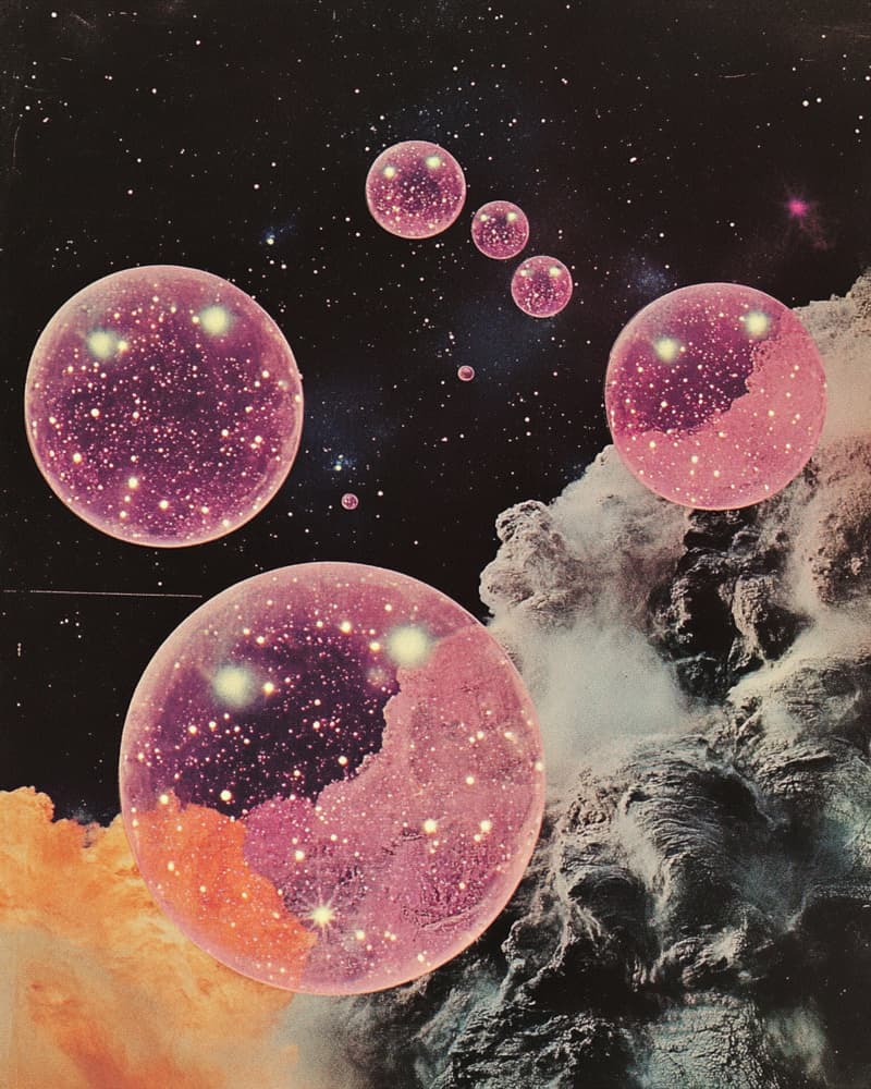 Shimmering Cosmic Spheres by Samantha Hearn — canvas wall art