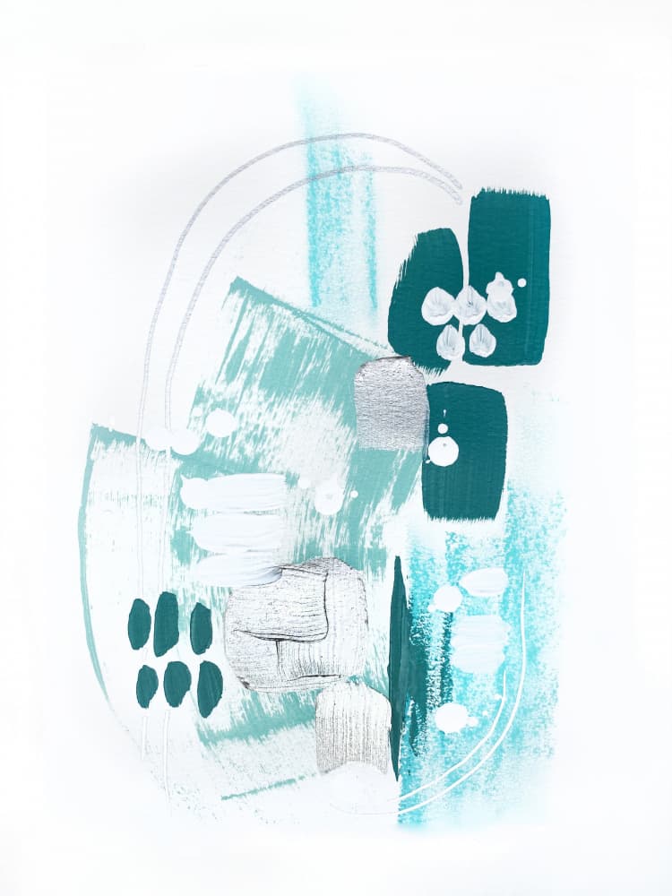 Modern Teal Abstraction by Alyson Storms — canvas wall art