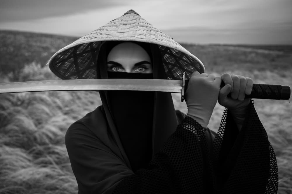 Ninja Warrior Gaze by Arsen Alaberdov — canvas wall art