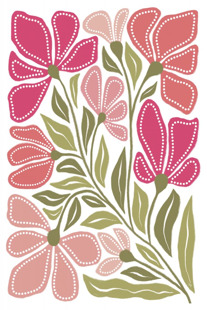 Vibrant Pink Blooms by Martina — canvas wall art