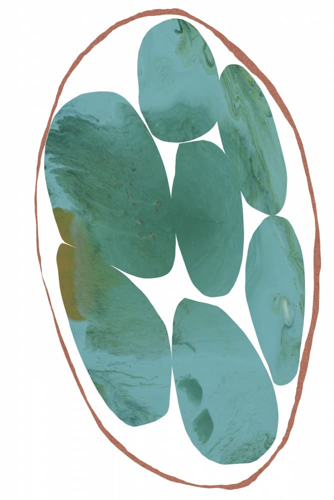 Organic Teal Gems by cartissi — canvas wall art