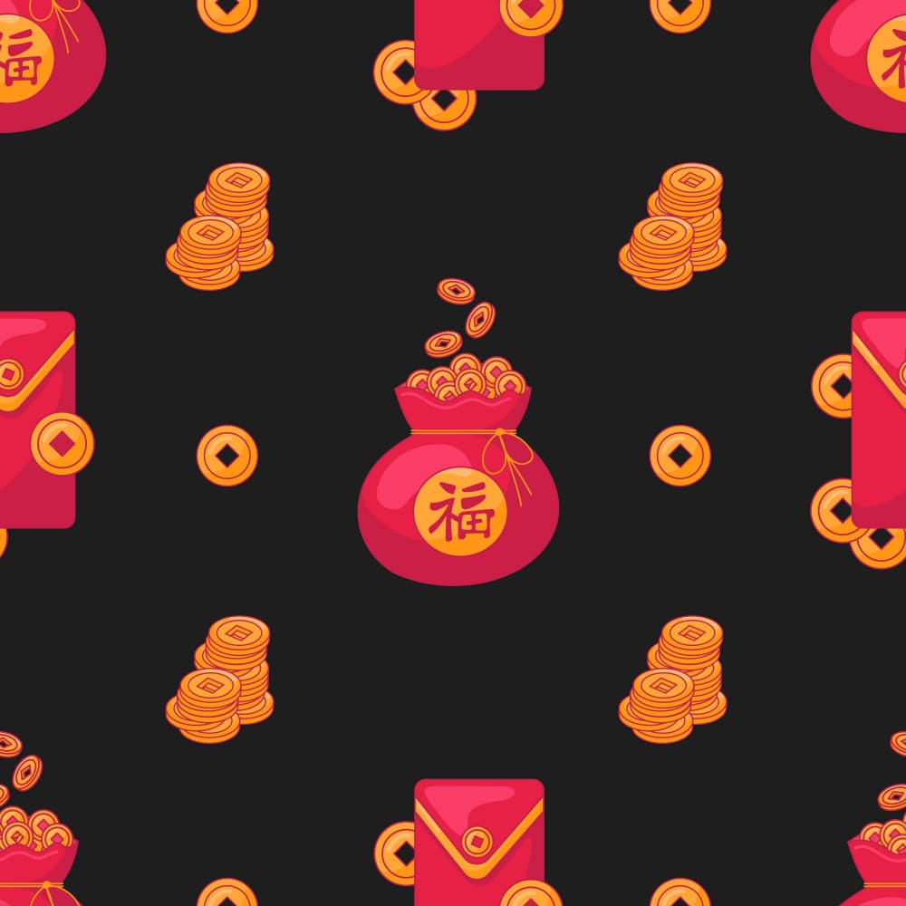 Chinese New Year Pattern by Marika Barsrsind — canvas wall art