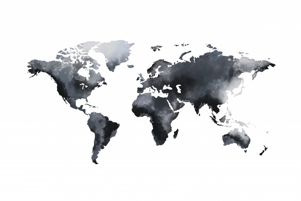 Dreamlike World Map by THE MIUUS STUDIO — canvas wall art