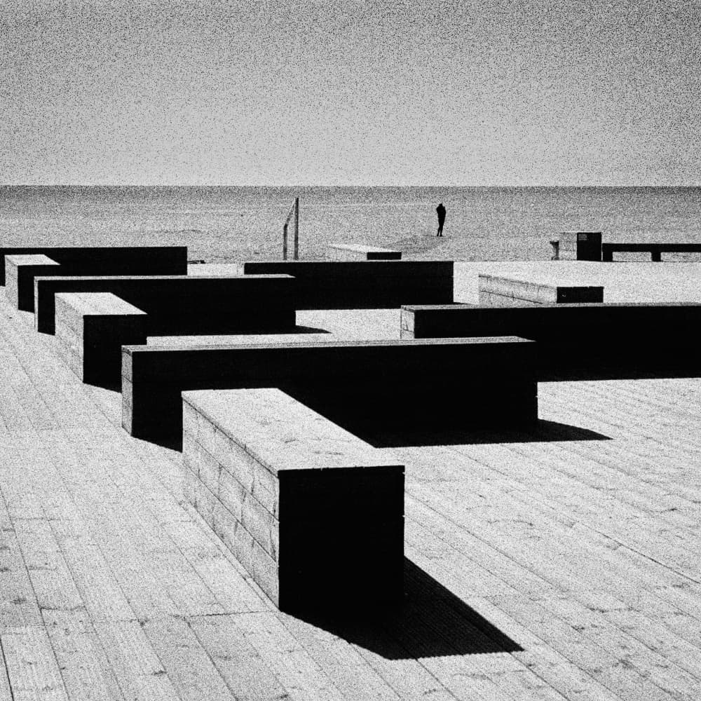 Geometric Beach Solitude by Paulo Abrantes — canvas wall art