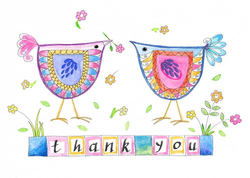 Thank You Birds by Isabelle Brent — canvas wall art