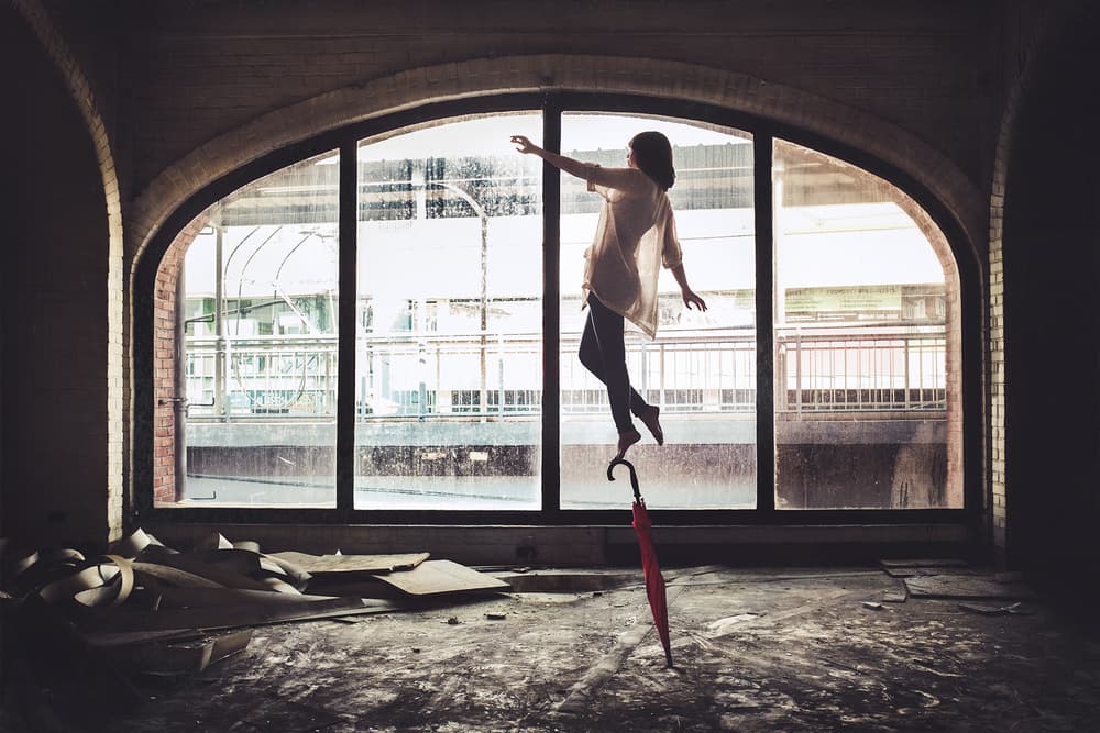 Graceful Umbrella Balance by CJ Tajonera Bio — canvas wall art