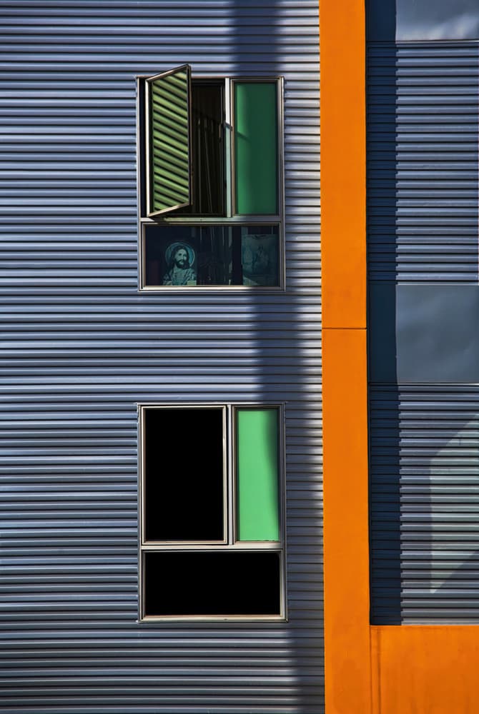 Modern Building Jesus Window by Roxana Labagnara — canvas wall art