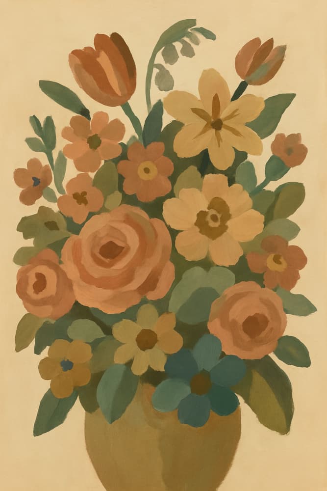 Rustic Flower Bouquet by Frida Floral Studio — canvas wall art