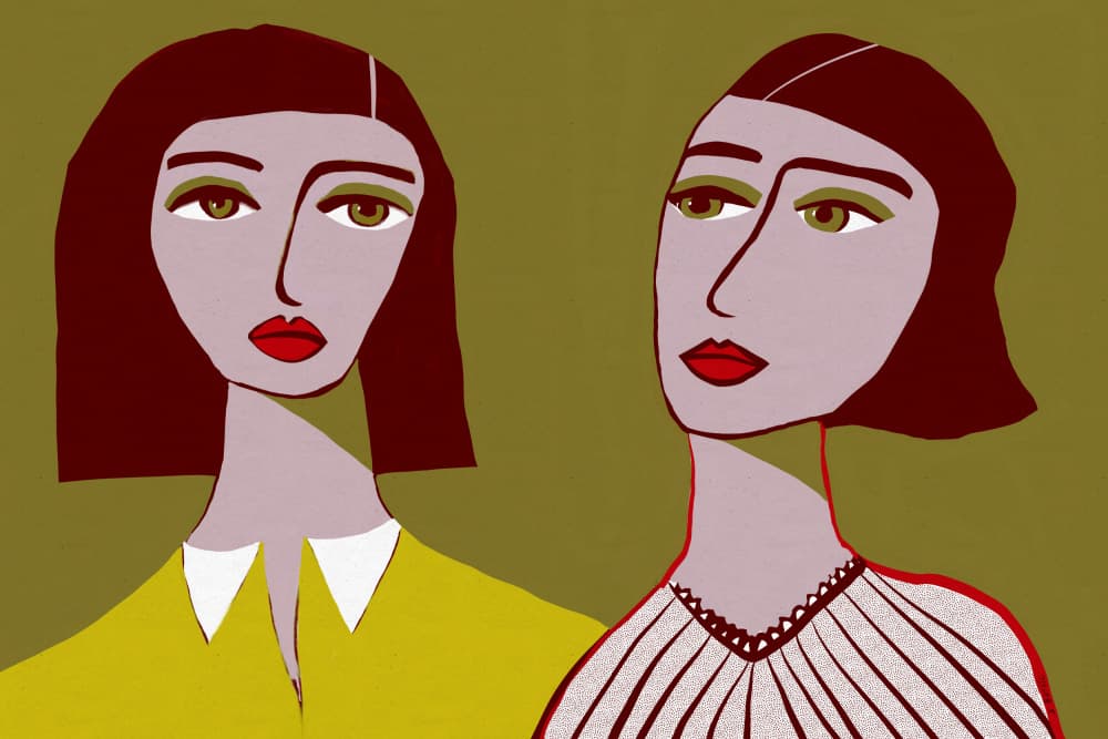 Two Stylized Women by Sharyn Bursic — canvas wall art