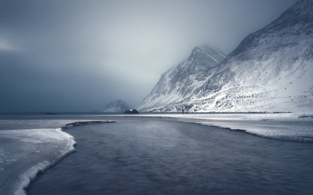 Frozen Mountain Seascape by Ida Tittelova AFIAP — canvas wall art