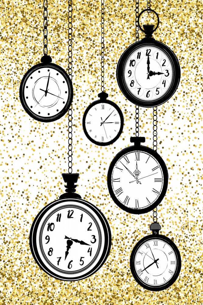 Glittering Pocket Watches by Martina — canvas wall art