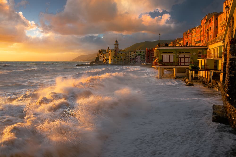 Golden Coastal Sunset by Alessandro Traverso — canvas wall art