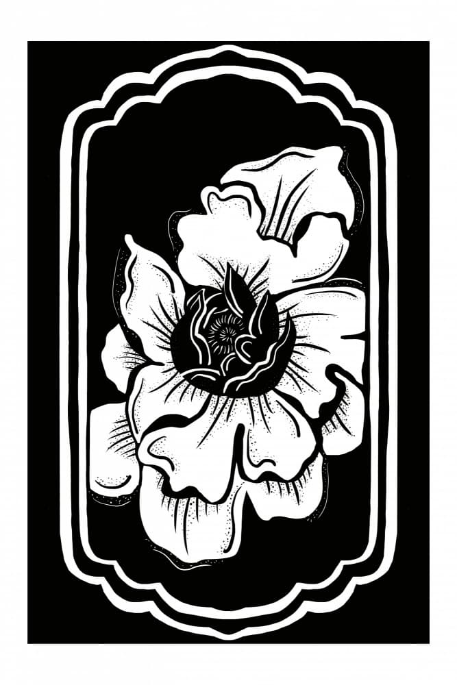 Elegant Gothic White Bloom by Mela Patterns — canvas wall art