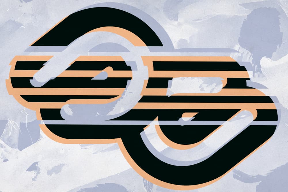 Interlocking Striped Shapes by Daniel DeLuna — canvas wall art