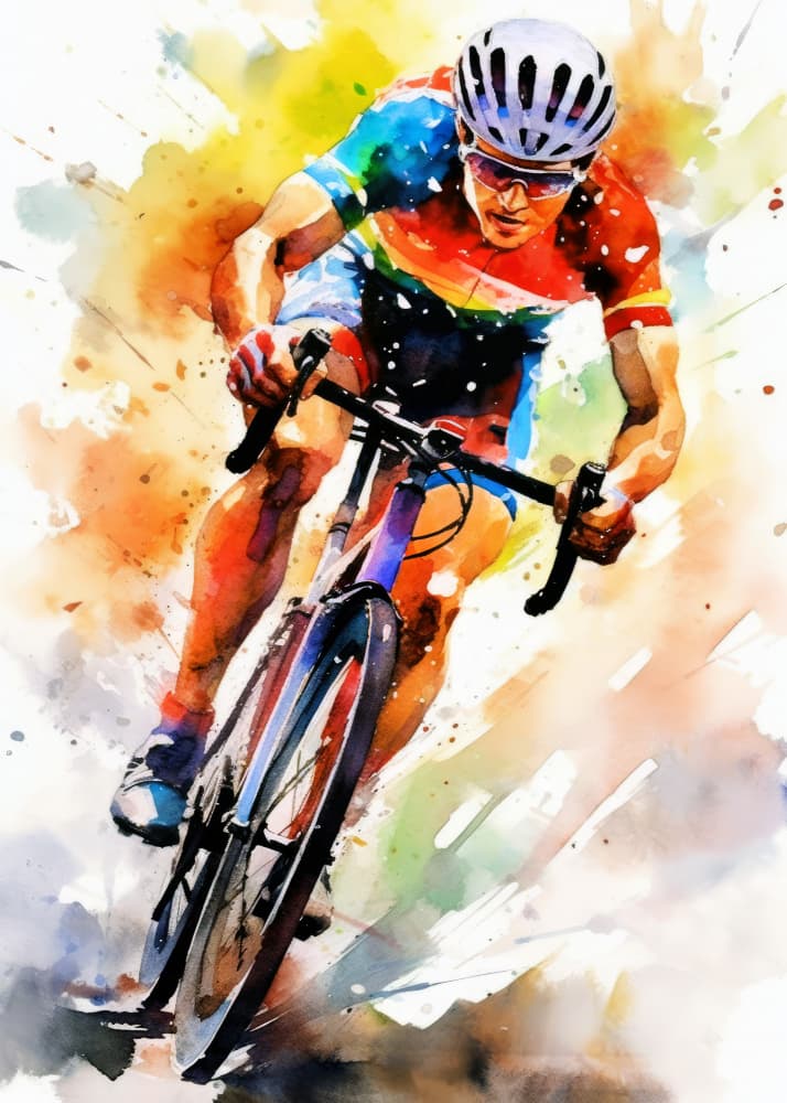Vibrant Cycling Motion by Justyna Jaszke — canvas wall art