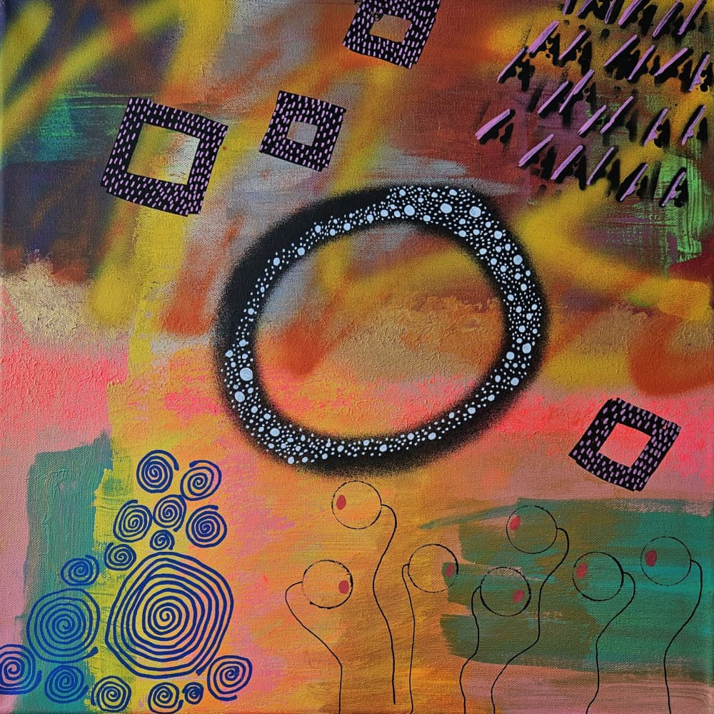 Modern Abstract Shapes by Olea Huuska — canvas wall art
