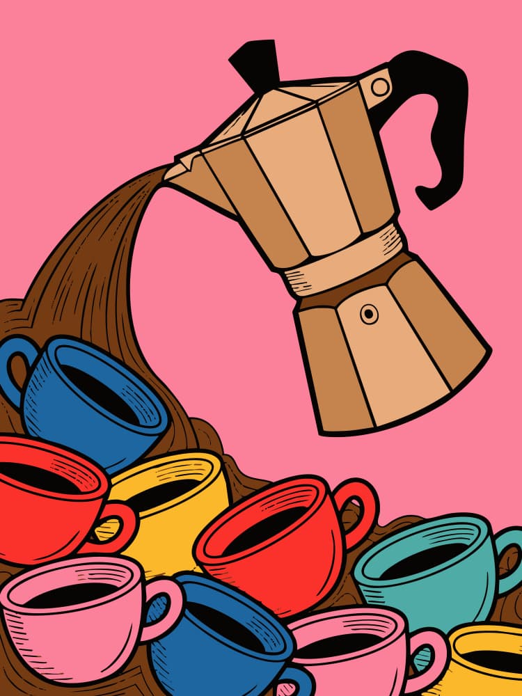 Moka Pot Coffee Pour by Andreas Magnusson — canvas wall art