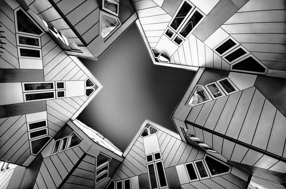 Modern Geometric Buildings by Henk Langerak — canvas wall art