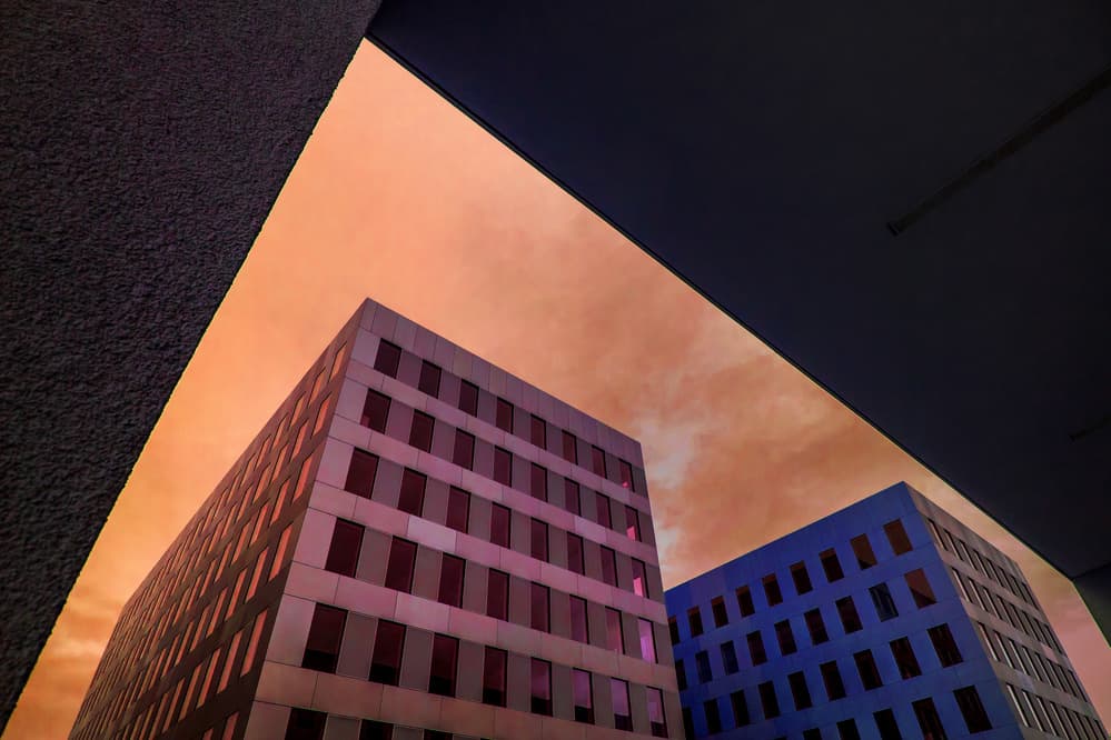 Dramatic Urban Buildings by Lus Joosten — canvas wall art