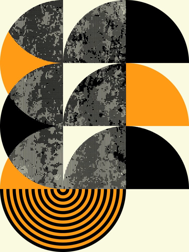 Orange Black Geometric Pattern