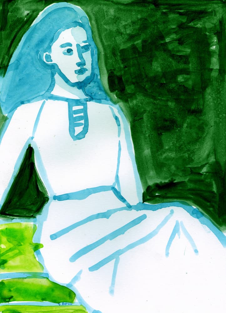 Serene Blue Portrait by Sharyn Bursic — canvas wall art