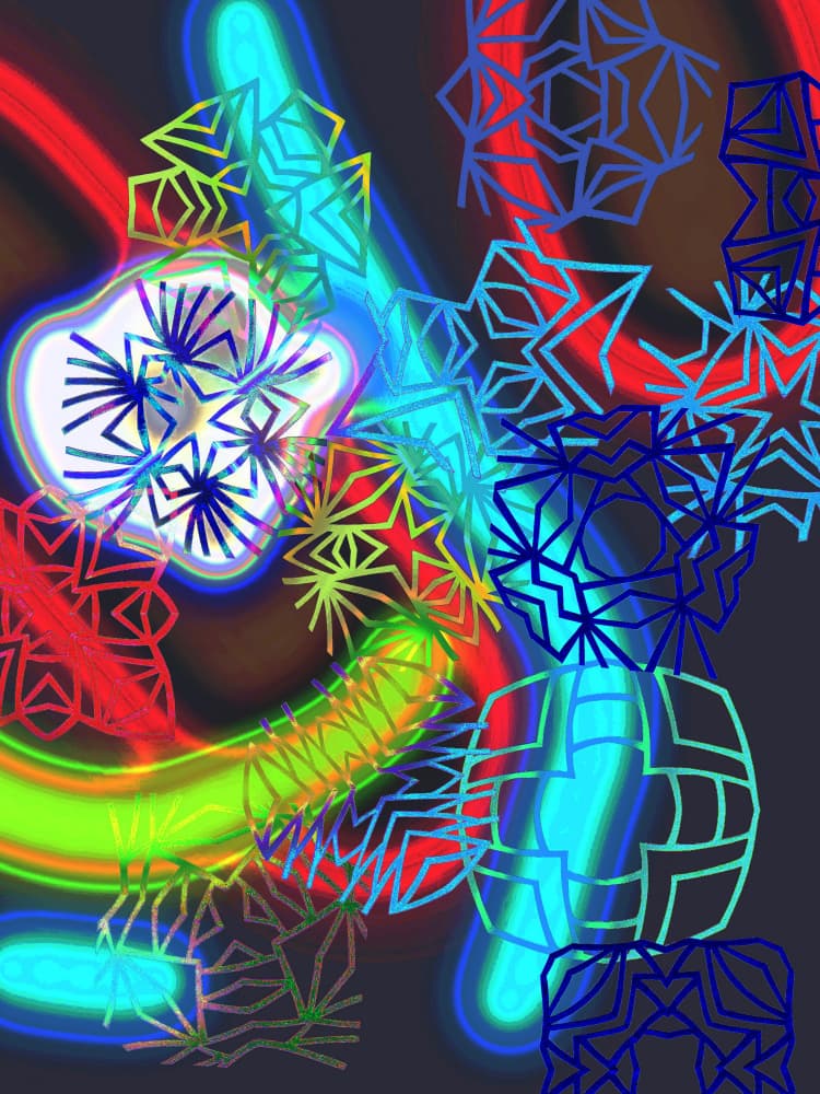 Vibrant Neon Abstract by Vivian Kim — canvas wall art