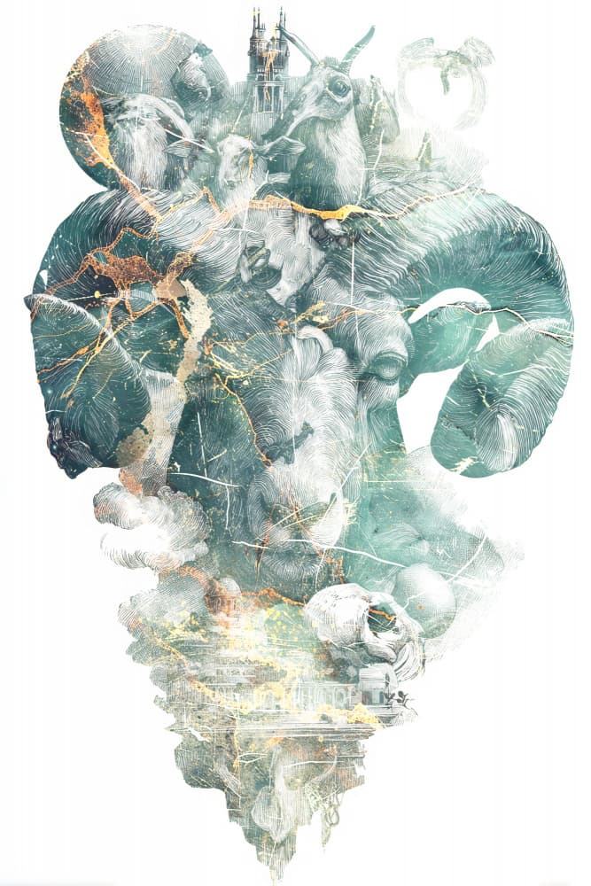 Golden Ram City by Rafal Kulik — canvas wall art
