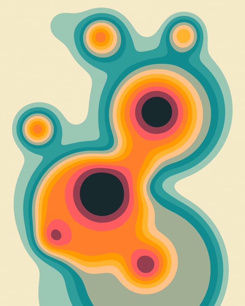Organic Layered Shapes by Jazzberry Blue — canvas wall art