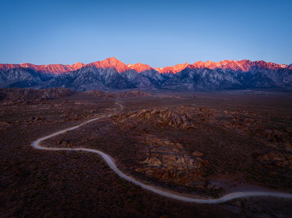 Desert Road Mountain Glow by Ryan Li — canvas wall art