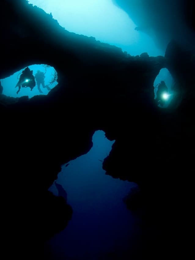 Underwater Cave Exploration by Henry Jager — canvas wall art