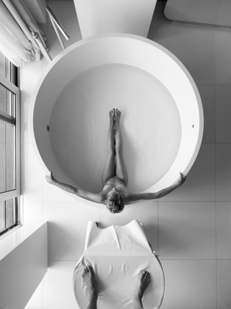 Woman Bath Relaxation by Davide Barzaghi — canvas wall art