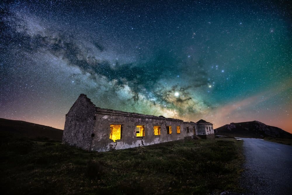 Milky Way Over Old Ruins by David Vázquez L. — canvas wall art