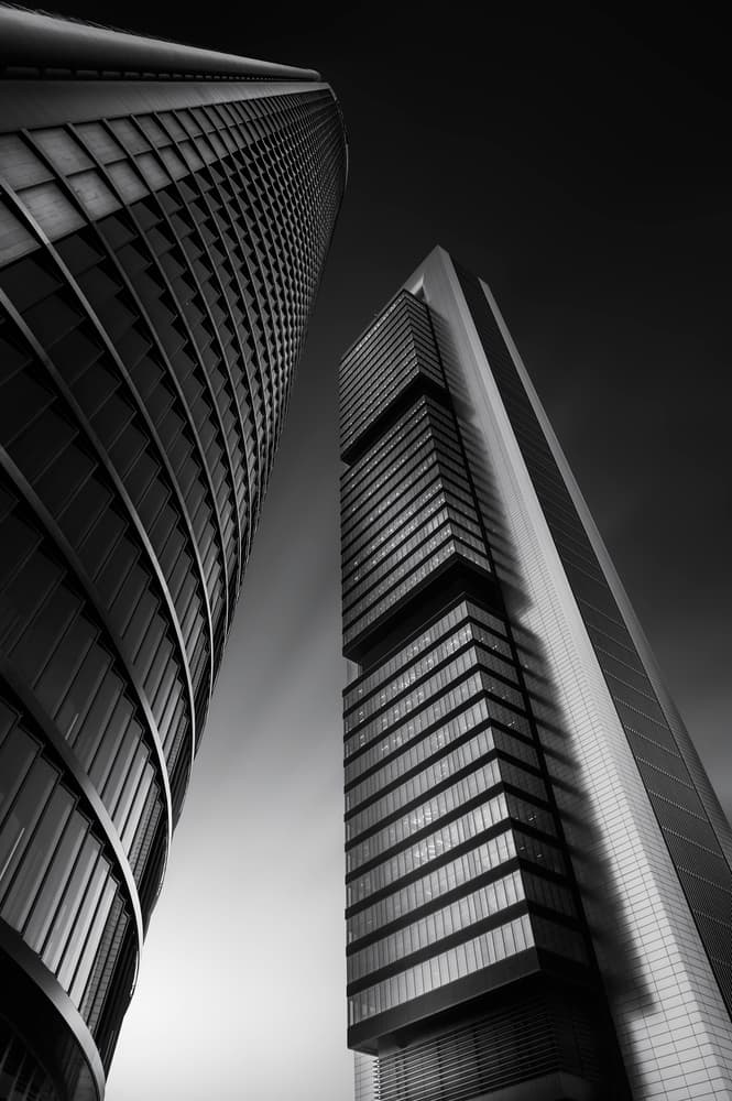Dynamic City Towers by Jorge Ruiz Dueso — canvas wall art