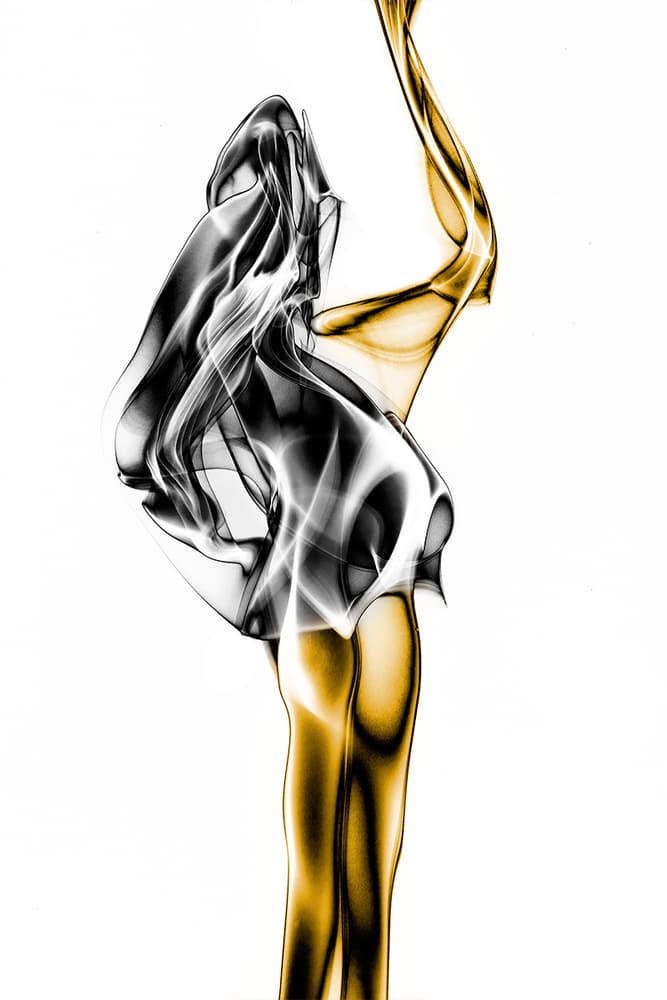 Golden Smoke Flow by Roberto Marini — canvas wall art