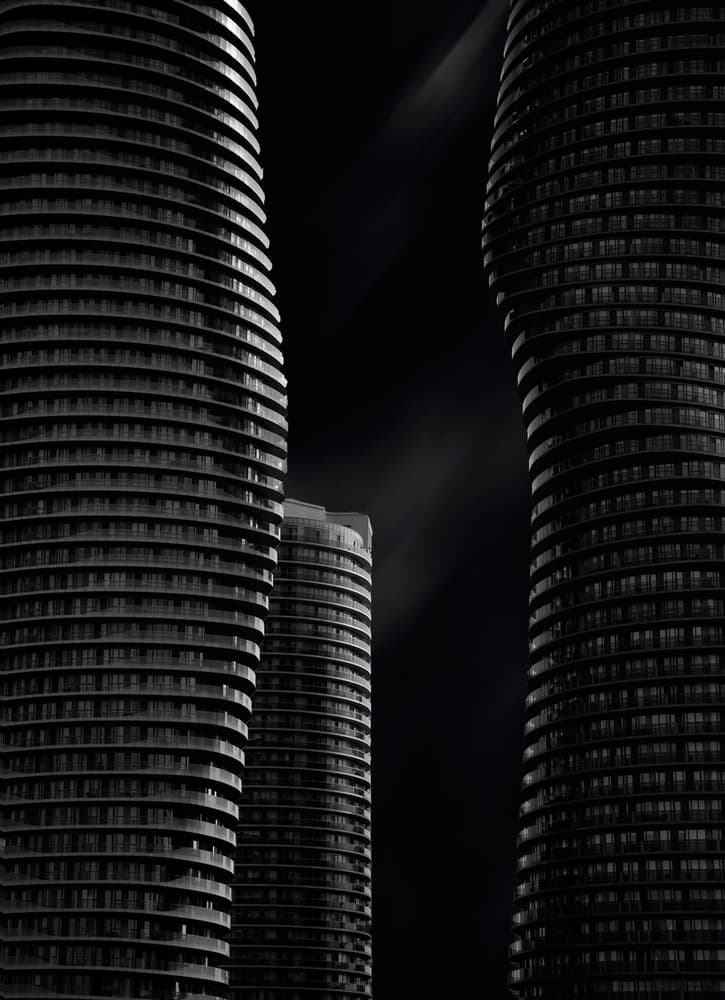 Curved City Towers by Dr. Roland Shainidze — canvas wall art