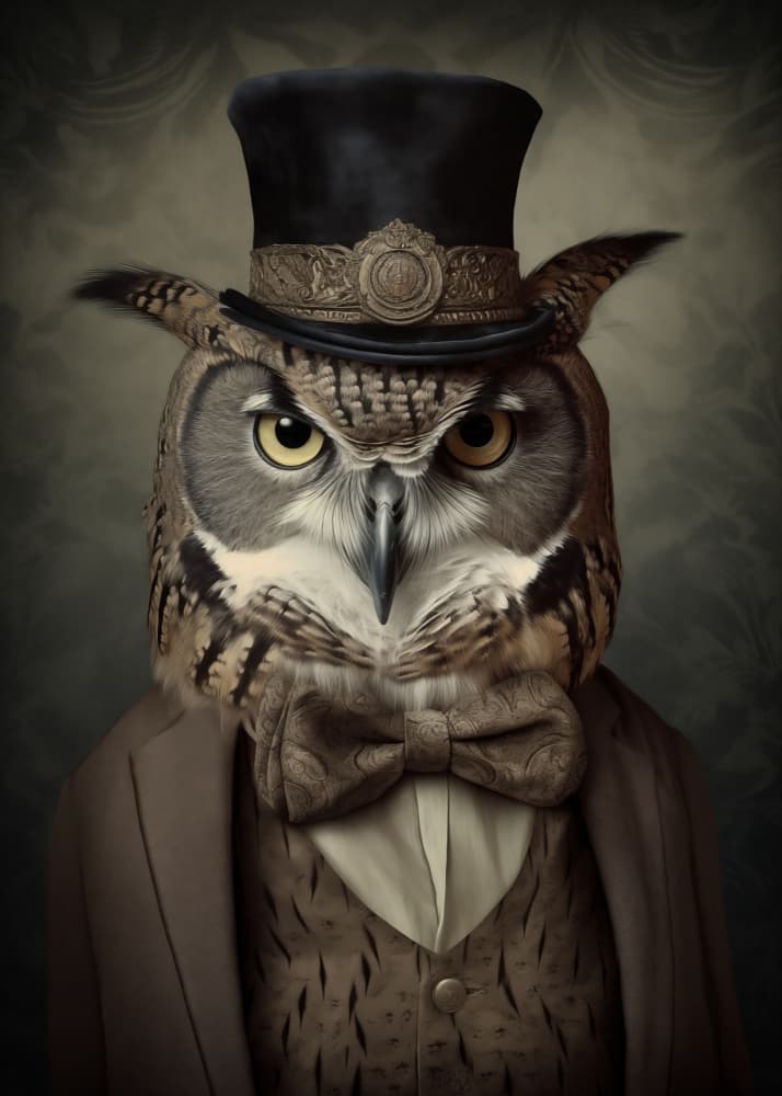 Dapper Owl Gentleman by Andreas Magnusson — canvas wall art